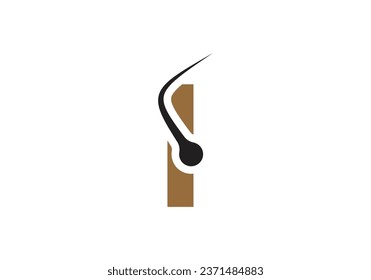 Letter I Hair Treatment Logo Design Vector Template. Dermatology Logo Design, Hair Care Treatment