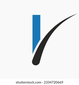 Letter I Hair Treatment Logo Vector Template. Hair Care Symbol