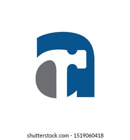Letter A Hammer Logo Design. Renovation and Construction Vector Graphic.