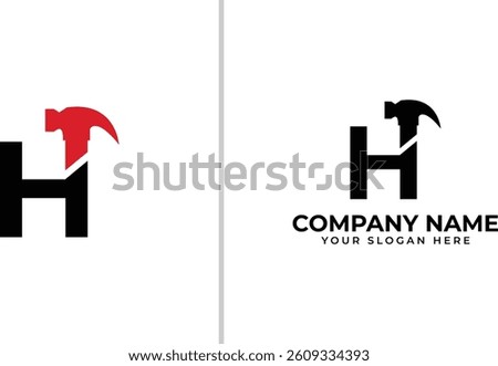 letter, hammer, letter hammer logo, hammer with letter vector file