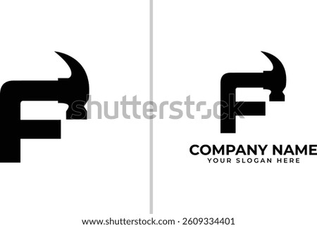 letter, hammer, letter hammer logo, hammer with letter vector file