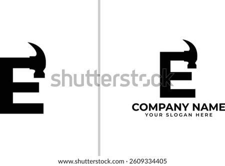 letter, hammer, letter hammer logo, hammer with letter vector file