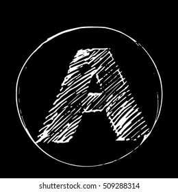A letter hand drawn vector illustration. G letter grunge sign (symbol, emblem, icon)