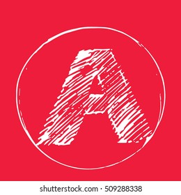 A letter hand drawn vector illustration. G letter grunge sign (symbol, emblem, icon)