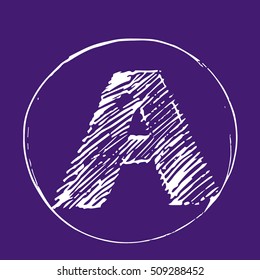 A letter hand drawn vector illustration. G letter grunge sign (symbol, emblem, icon)