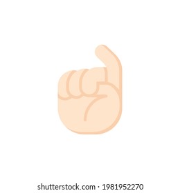 Icono plano de mano de letra aislado en fondo blanco