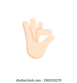 Icono plano de mano de letra aislado en fondo blanco