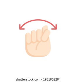 Icono plano de mano de letra aislado en fondo blanco