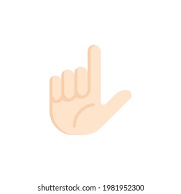 Letter Hand Flat Icon Isolated On White Background