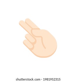 Icono plano de mano de letra aislado en fondo blanco
