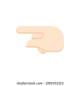 Letter Hand Flat Icon Isolated On White Background