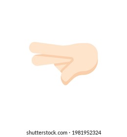 Letter Hand Flat Icon Isolated On White Background