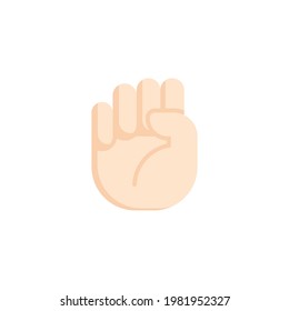 Buchstabhandflaches Symbol einzeln auf weißem Hintergrund
