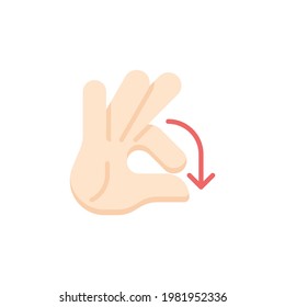 Letter Hand Flat Icon Isolated On White Background