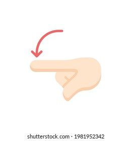 Letter Hand Flat Icon Isolated On White Background