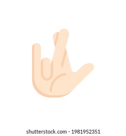 Letter Hand Flat Icon Isolated On White Background