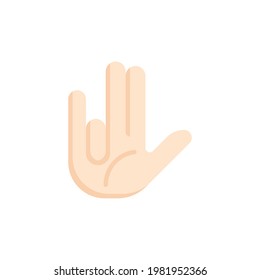 Letter Hand Flat Icon Isolated On White Background