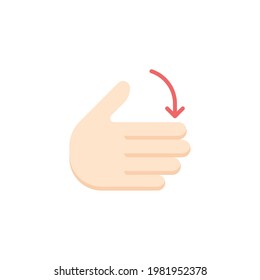 Letter Hand Flat Icon Isolated On White Background
