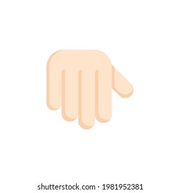 Letter Hand Flat Icon Isolated On White Background