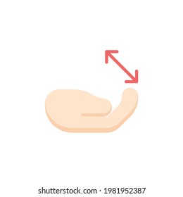 Letter Hand Flat Icon Isolated On White Background