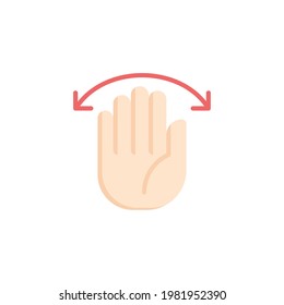 Buchstabhandflaches Symbol einzeln auf weißem Hintergrund