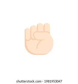 Icono plano de mano de letra aislado en fondo blanco
