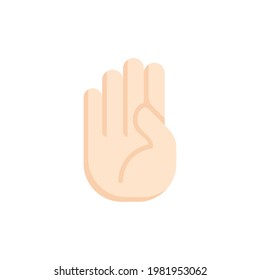 Letter Hand Flat Icon Isolated On White Background
