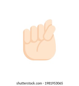 Letter Hand Flat Icon Isolated On White Background