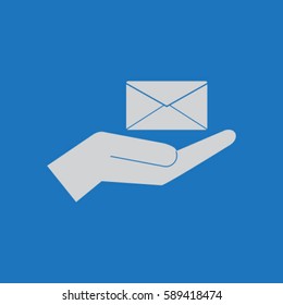Letter in the hand  icon, mail vector illustration 