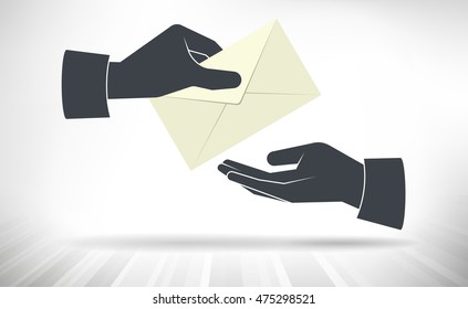 Letter Handover. One hand giving envelope to another hand - Powered by Shutterstock - Get 15% off with code: PIKWIZARD15