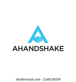 Letra A y vector del logotipo del apretón de manos