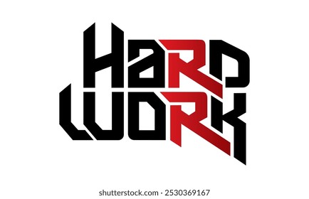 letter hard work design vector