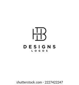 Design-Inspiration für das Logo von Briefhb oder bh in luxuriösen abstrakten Monogrammen