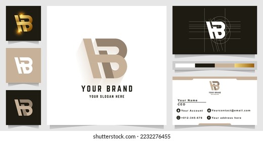Letter HB or Hbp monogram logo with business card design