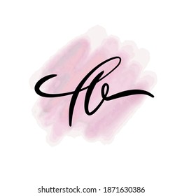 Letter HB initial handwriting signature logo 
