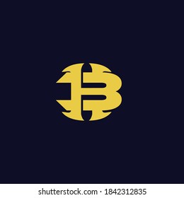 Letter Hb Logo Design With Simple And Bold Concept Vector Illustration.