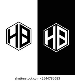 letra HB Logo Design Vector Plantilla. Letra inicial HB Ilustración vectorial Stock Vector Imagen
