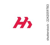 letter hb motioun run arrow geometric logo vector 
