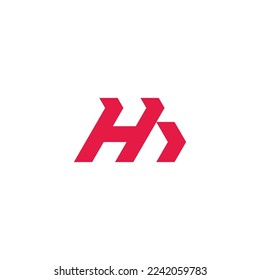 letter hb motioun run arrow geometric logo vector 