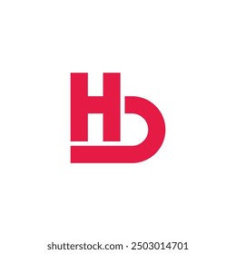 Letra HB Vector de logotipo de movimiento geométrico simple 