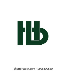 letra hb simple líneas vinculadas vector de logotipo geométrico