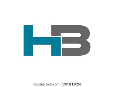 Letter HB simple logo design vector