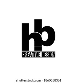 Letter HB simple logo design vector