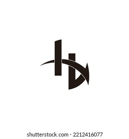 Letter Hb Swoosh Arrow Geometric Logo Vector 
