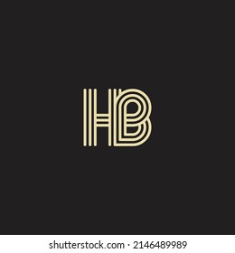 Diseño del logotipo de la línea vectorial de la letra HB. Símbolo de icono del logotipo del minimalismo creativo.