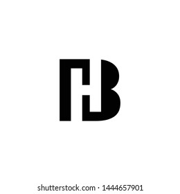 Letter HB,BH simple logo design vector