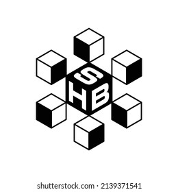 Letter HBS Block Chain Logo Design