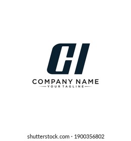 Letter HC or CH Geometric Logo Square Shape