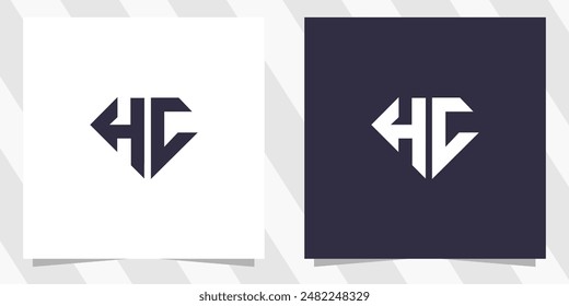 letra hc ch logo diseño Vector