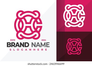 Letter Hc or Ch Monogram logo design vector symbol icon illustration